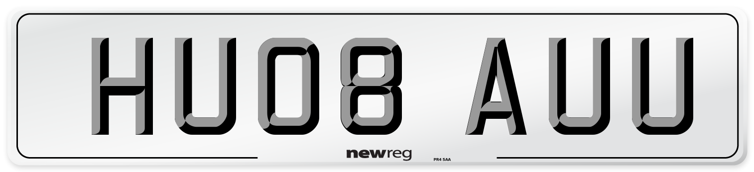 HU08 AUU Number Plate from New Reg